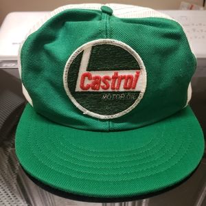 VINTAGE CASTROL MOTOR OIL MESH TRUCKER HAT